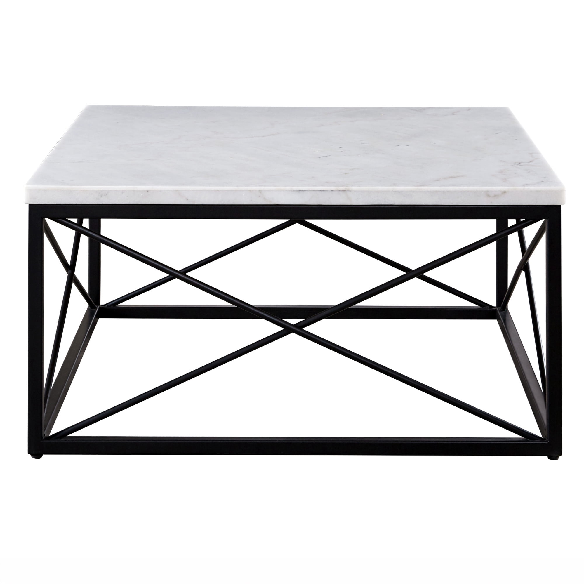 Steve Silver Skyler White Marble Top Square Coffee Table