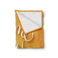 thumbnail image 2 of Saying Soft Flannel Fleece Throw Blanket, Hand Writing Style Calligraphy Contemporary Design Housewarming Theme, Cozy Plush for Indoor and Outdoor Use, 50" x 60", Marigold White, by Ambesonne, 2 of 5