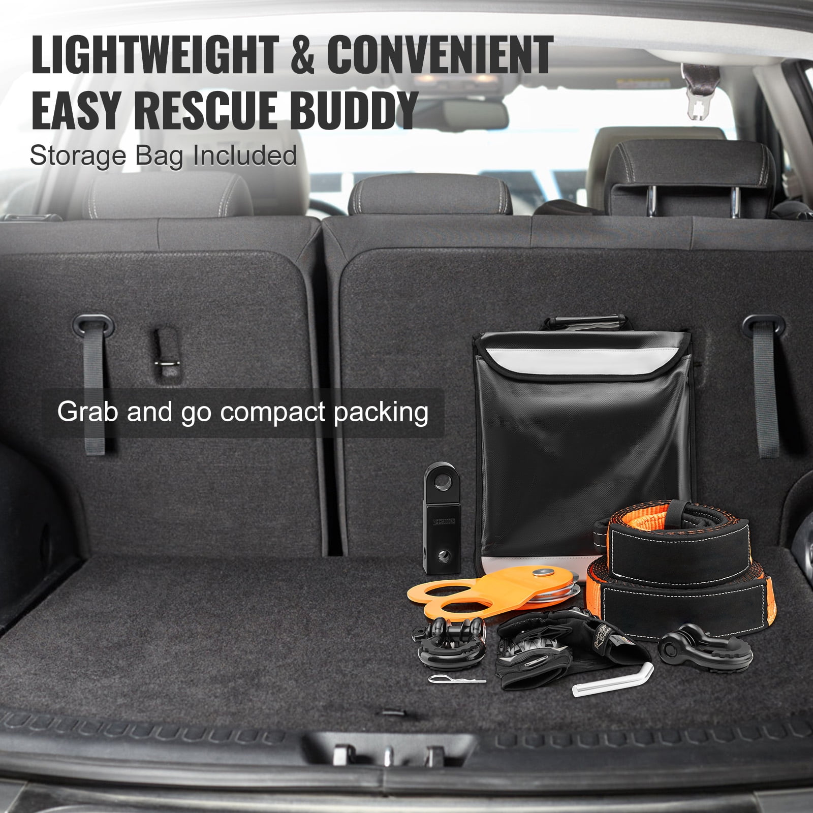KFFKFF Off-Road Recovery Kit, 3" x 30' Tow Straps Heavy Duty with Hooks 30,000 lbs Winch Strap Kit, 44092 lbs D-Ring Shackles, Shackle Receiver