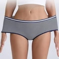 thumbnail image 3 of Diufon Cotton Underpants for Women Stripe Full Cover Panties Elastic High Waist Briefs, 3 of 6