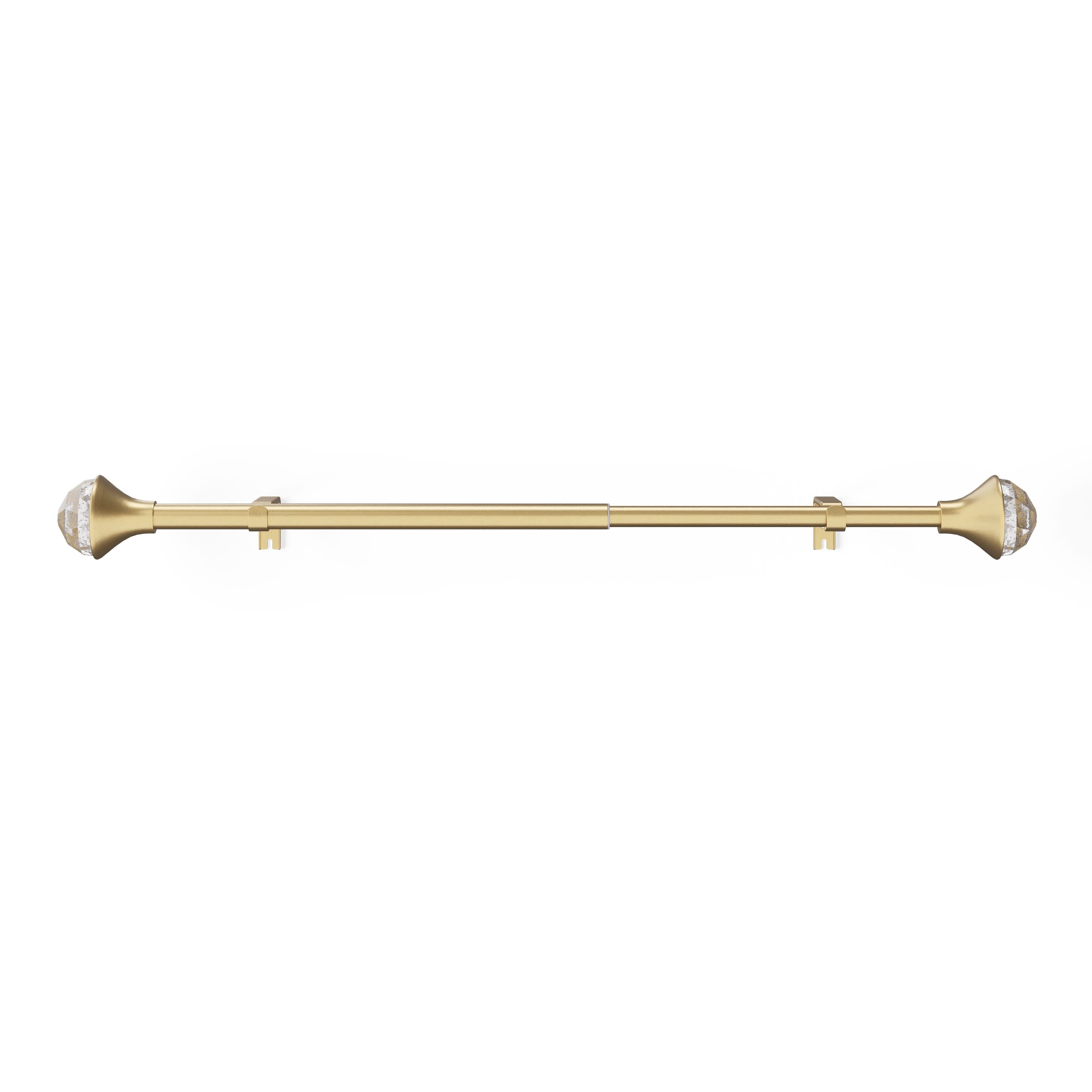 Mainstays Kids Gold Faceted Gem Single Curtain Rod, 3/4 in, Adjustable 28 in-48 in