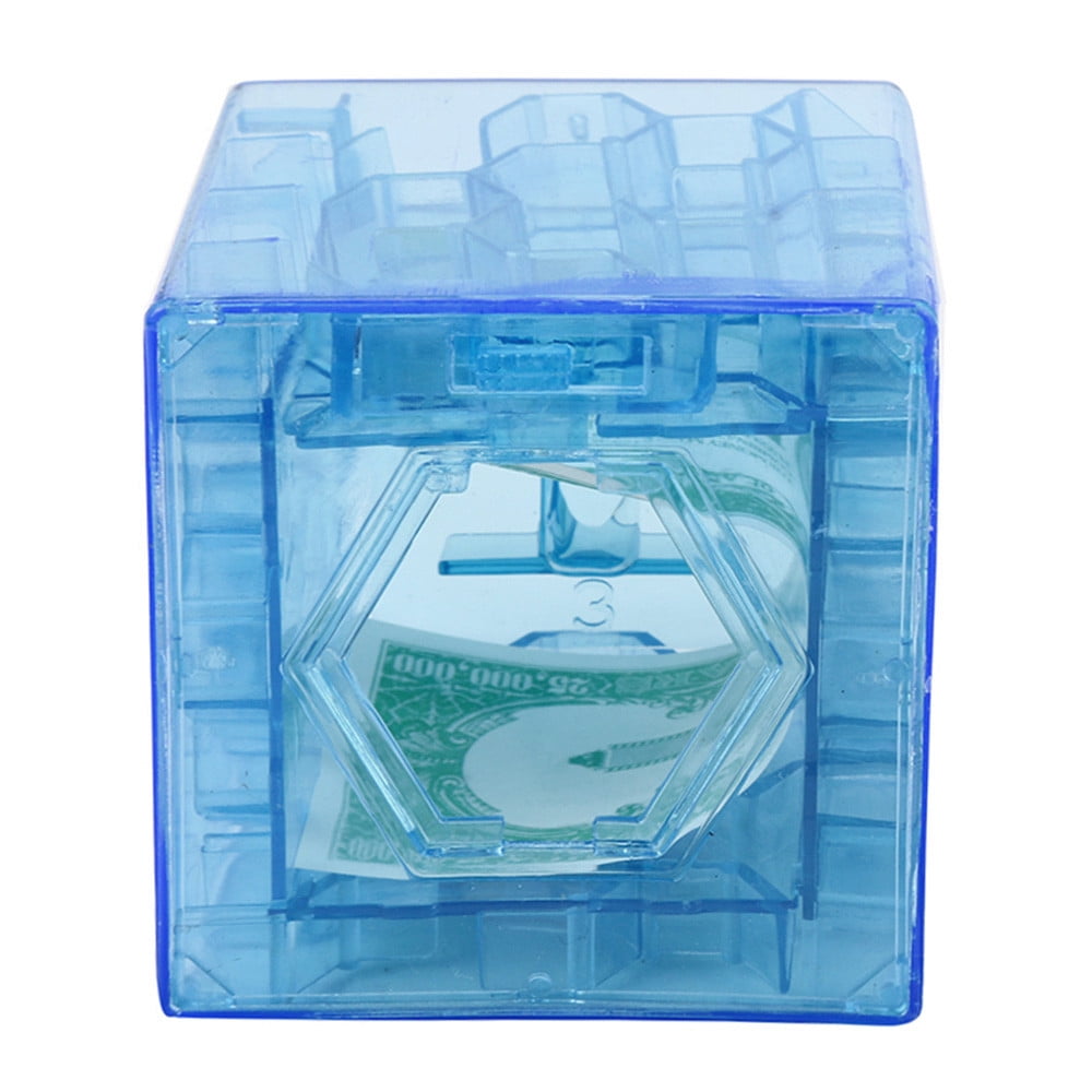 3D Cube puzzle money maze bank saving coin collection case box fun brain 