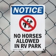 thumbnail image 5 of (2 Pack) No Horses Allowed In RV Park OSHA Notice Sign 10 Inch X 14 Inch Indoor / Outdoor Rust-Free Aluminum Metal Signs for Workplace, Workshop, and Construction Site, Made in the USA, 5 of 8