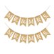 thumbnail image 2 of Banderín de arpillera retro para fiesta de bodas, banderines con estampado de letras blancas, banderines de lino, diseño de bandera, accesorios decorativos, guirnalda de cola de golondrina, suminist, 2 of 4