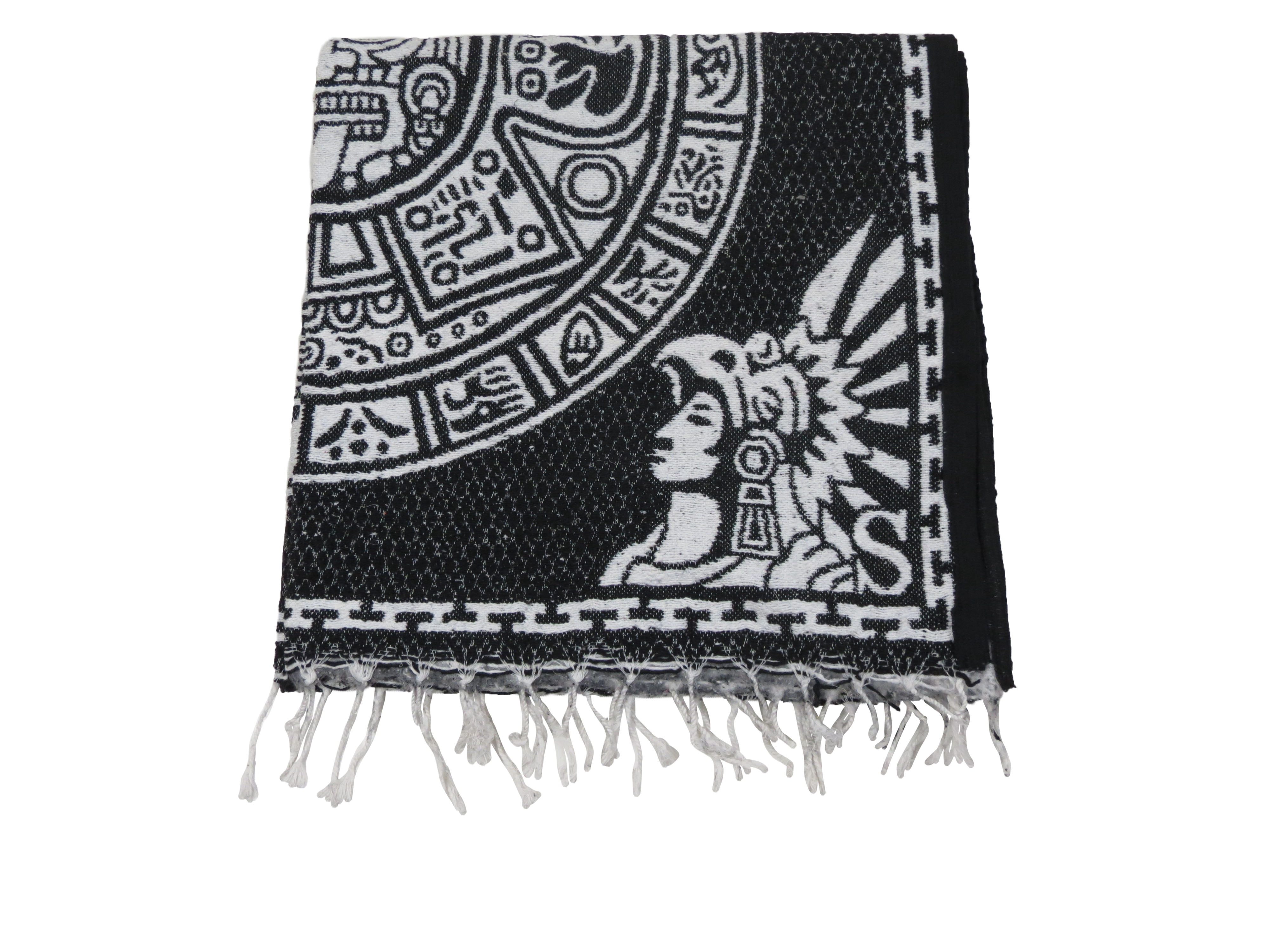 Leos Imports Authentic Mexican Poncho, Reversible Cobija Blanket