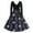 Dark Blue, variant on JGNGSHN Womens Mardi Gras Dresses Long Sleeve V Neck Mardi Gras Mask Printed Dresses Fashion Pleated Retro Hepburn Dress