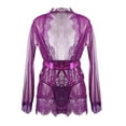 thumbnail image 3 of Women Summer Lingerie Lace Solid See Through Mesh Nightgown, 3 of 4