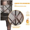 thumbnail image 5 of Brasero Ø42cm con Asas, Brasero de Metal en Óptica de Óxido Antiguo, Chimenea de Jartín, Portátil y Fácil de Mover, 58x45x42cm esquí esquí Gafas de esquí, 5 of 5