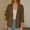 Brown plus size blazer for women a1, variant on Yrmaups Casual Blazer for Women Plus Size, Cotton Linen Open Front 3/4 Sleeve Button Down, Lightweight Fall Work Office Outwear, White XL