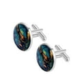 thumbnail image 2 of Starry Dinosaur Elegant Stainless Steel Shirt Clip Cufflink Set for Formal Attire - for Business Meetings and Special Occasions, 2 of 6