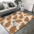 thumbnail image 3 of Area Rugs For Living Room Decor - Brown Capybara Soft Anti Slip Throw Washable Rugs 5x7 For Bedroom, Indoor Carpet For Bedroom Living Room 80x58In, 3 of 7