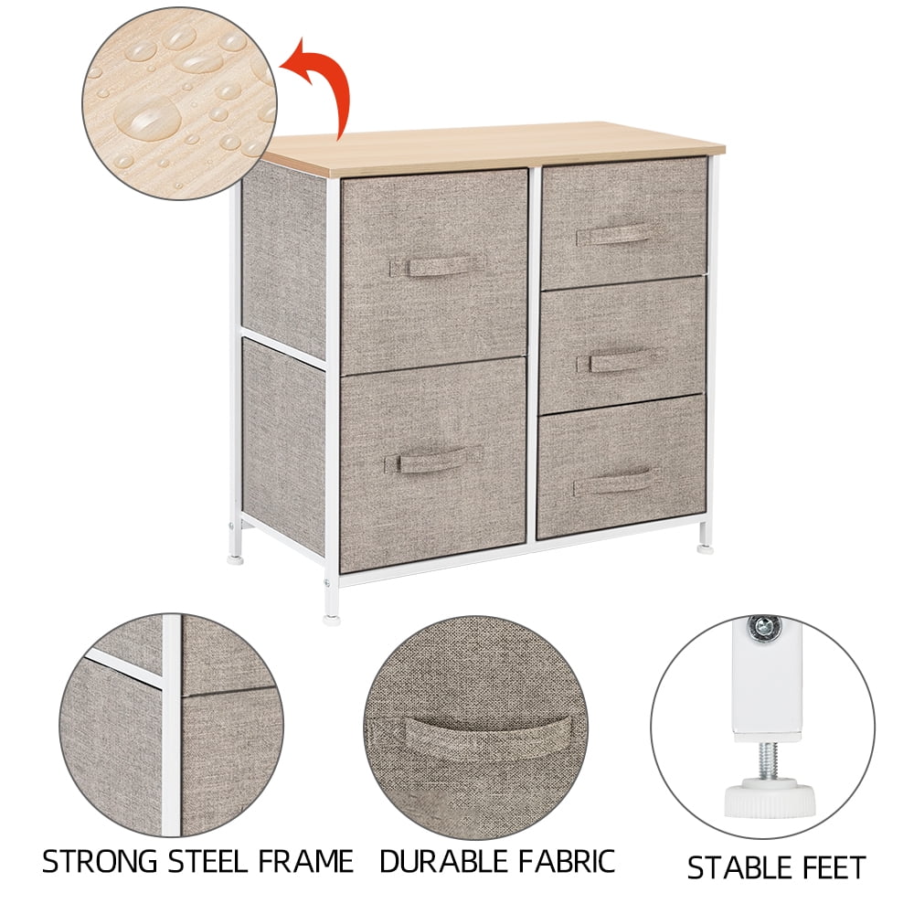 Private Jungle 5 Drawer Dresser Organizer Fabric Storage Chest , End Table Storage Cabinet, Easy Pull Fabric Bins, Wooden Side Table for Bedroom, Hallway, Entryway Closets,Linen/Natural Private Jungle 5 Drawer Dresser Organizer Fabric Storage Chest , End Table Storage Cabinet, Easy Pull Fabric Bins, Wooden Side Table for Bedroom, Hallway, Entryway Closets,Linen/Natural