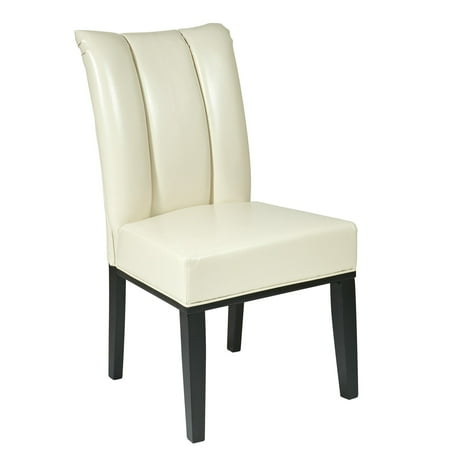 Office Star Designs Metro Parsons Pleated-Back Chair, Cream