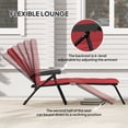 thumbnail image 4 of Outsunny Chaise Longue Pliante avec Coussin, Dossier Réglable, Rouge Vin, 4 of 10