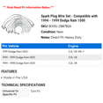 thumbnail image 2 of Spark Plug Wire Set - Compatible with 1994 - 1999 Dodge Ram 1500 1995 1996 1997 1998, 2 of 2