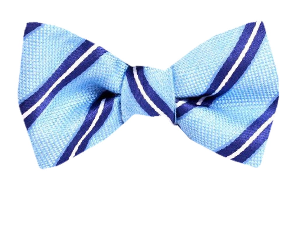Men's Blue and Navy Silk Self Tie Bowtie Tie Yourself Bow Ties