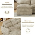 thumbnail image 4 of Wiilayok 110" U Shaped Cloud Couch Modular Sectional Couches for Living Room Fluffy Chenille Deep 4 Seat Sofa Set with Double Chaise & Memory Foam, Light Brown, 4 of 9