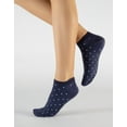 thumbnail image 2 of Calzitaly 50 DEN 6 Pairs Ankle Liner Socks, Opaque Trainer Socks In Microfiber – Unisex (USA: 10-13.5 = EU: 41/46, Navy - Polka Dots + Stripes), 2 of 5