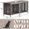 thumbnail image 6 of Amlancher 78inch Dog Crate Furniture for 2 Large Dogs, Indoor Dog Kennel Furniture with 4 Doors, Oak Gray, 6 of 9