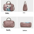 thumbnail image 3 of Women's Pink Faux Leather Crossbody & Handbag - Metallic Handle, Anime x Puppy Cute Prints, Multi-Compartment, Perfect for Strolling/Girls' Hangouts, 3 of 4