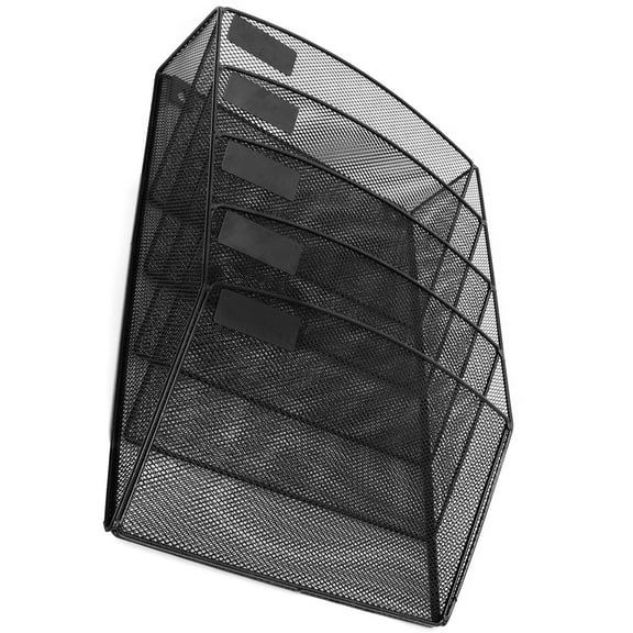 Raindrops Black Mesh Book Shelf Display Stand and Construction Paper Organizer for Office and Home Use