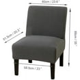 thumbnail image 5 of SHANNA Stretch Armless Chair Slipcovers, Water-Repellent Armless Accent Chair Covers Protector, Silver Gray, Set of 2, 5 of 9