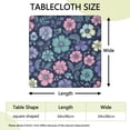 thumbnail image 2 of Pioneer Flower Floral Print Pattern Square Fitted Tablecloth with Elastic Edge,Square Table Cover,Washable Elastic Table Cover for Home Kitchen Party Decor 34"x34", 2 of 6