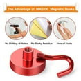 thumbnail image 5 of DIYMAG 10 Pcs Magnetic Hooks, 80Lbs Heavy Duty Rare Earth Neodymium Magnetic Hanger for Hardware Tools, Garage, Office, Kitchen (Red), 5 of 6