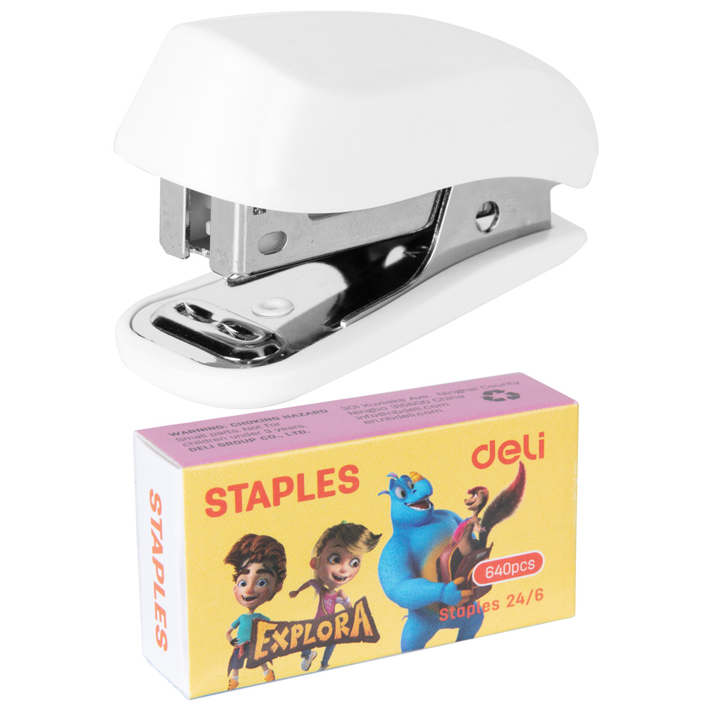 DELI Mini Stapler with Staples Small Staplers Set Cute Stapler for Kid