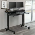 thumbnail image 2 of Stand Up Desk Store Crank Adjustable Two Tier Standing Desk with Heavy Duty Steel Frame (Black Frame/Black Top, 48" Wide), 2 of 7
