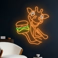 thumbnail image 2 of Handmadetneonsign Giraffe Eating Burger Neon Sign, Burger Giraffe Neon Light, Burger Giraffe Led, 2 of 5