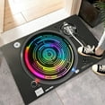 thumbnail image 5 of Rug Record Player Creatives Policy Radio Floor Mat Carpet Home Living Room Door Mat Dirt-resistants Non-slip Floor Mat Washable Rug Hot Pink 40x60cm, 5 of 6