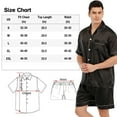 thumbnail image 2 of Keevoom Mens Silk Satin Pajamas Set Casual Short Sleeve Button Down Sleepwear Loungewear, 2 of 6