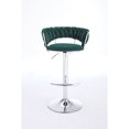 thumbnail image 6 of Hassch Bar Stools Set of 2, 30.1" - 38.1" Height Adjustable Swivel Barstool, Velvet Fabric Upholstered Counter Chair with Metal Legs for Kitchen Island, Green, 6 of 9