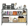 thumbnail image 5 of Ktaxon 3-Tier Steel Shelving Unit with Wheels, 46"W  Storage Shelving Rack, 2000LBS Heavy Duty Adjustable Wire Shelf, 46" W x 18" D x 41" H, 5 of 17