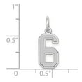 thumbnail image 2 of 14k White Gold Small Satin Number 6 Charm - .6 Grams - Measures 14.45x7.11mm Wide, 2 of 2