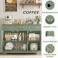 thumbnail image 3 of Homfa 42.5'' Kitchen Buffet Sideboard Cabinet, 3 Drawers Farmhouse Coffee Bar Storage Cabinet with Adjustable Shelf, Green, 3 of 7