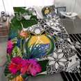 thumbnail image 3 of Nauru Juego de Cama Personalizado Blanco - Turle Plumeria Banana Leaf Crest, 3 of 6