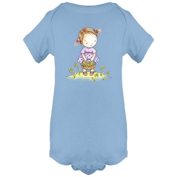 Girl With A Flower Basket Bodysuit Infant -Image by Shutterstock, Newborn