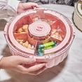 thumbnail image 3 of Oggfader Pink Plastic Multi-Compartment Octagonal Storage Box - Semi-Transparent with Deer Handle, for Snacks, Candy, Jewelry on Coffee Table, 3 of 6