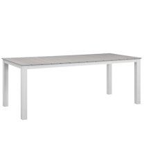 Ergode Maine 80" Outdoor Patio Dining Table - White Light Gray