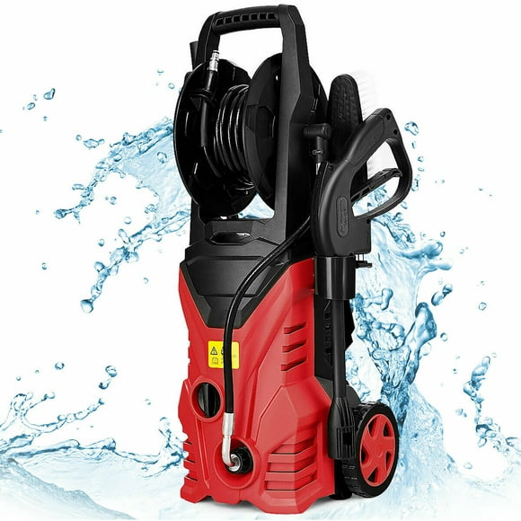 Costway 2030PSI Electric Pressure Washer Cleaner 1.7 GPM 1800W W/ Hose Reel Red