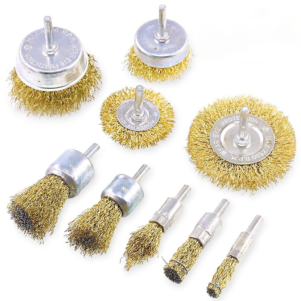 15PC Heavy Duty Drill Wire Wheel Cup Flat Brush Metal Cleaning Rust Sanding Set 