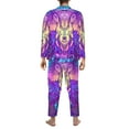 thumbnail image 5 of Bingfone Men'S Pajama Set 2 Piece Loungewear Pjs, Long Sleeve With Pajama Pants-Elephant In Tribal Style, 5 of 9