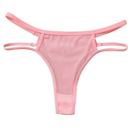 Vblhal Deals of the Day Strappy Cutout Side Panty Thongs for Women T-Back Lingerie G String See Through Mesh Panties Micro Underwear Tangas
