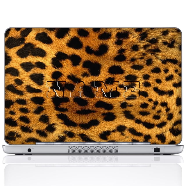 Meffort Inc® Personalized Laptop Notebook Skin Sticker Cover Art Decal, Customize Your Sticker Size & Name (Max Size: 16 X 11 Inch) (Custom Size, Yellow Leopard)
