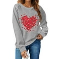 thumbnail image 1 of Aboser T-Shirts de la Saint-Valentin pour Femmes à Manches Longues Hauts de Fête T-Shirt de la Saint-Valentin Blouse Décontractée à Cœur d'Amour T-Shirt Doux à Col Rond Raglan, 1 of 3