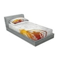 thumbnail image 2 of Ambesonne Grey Fitted Sheet & Pillow Sham Set, Street Sport Passion, Twin, Charcoal Orange, 2 of 2