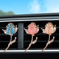thumbnail image 1 of Dww-lot de 3 Clips de Ventilation pour Climatisation de Voiture (fleurs Roses), Clips D'aration pour Voitures, Clips pour Grille D'aration de Voiture, 1 of 5