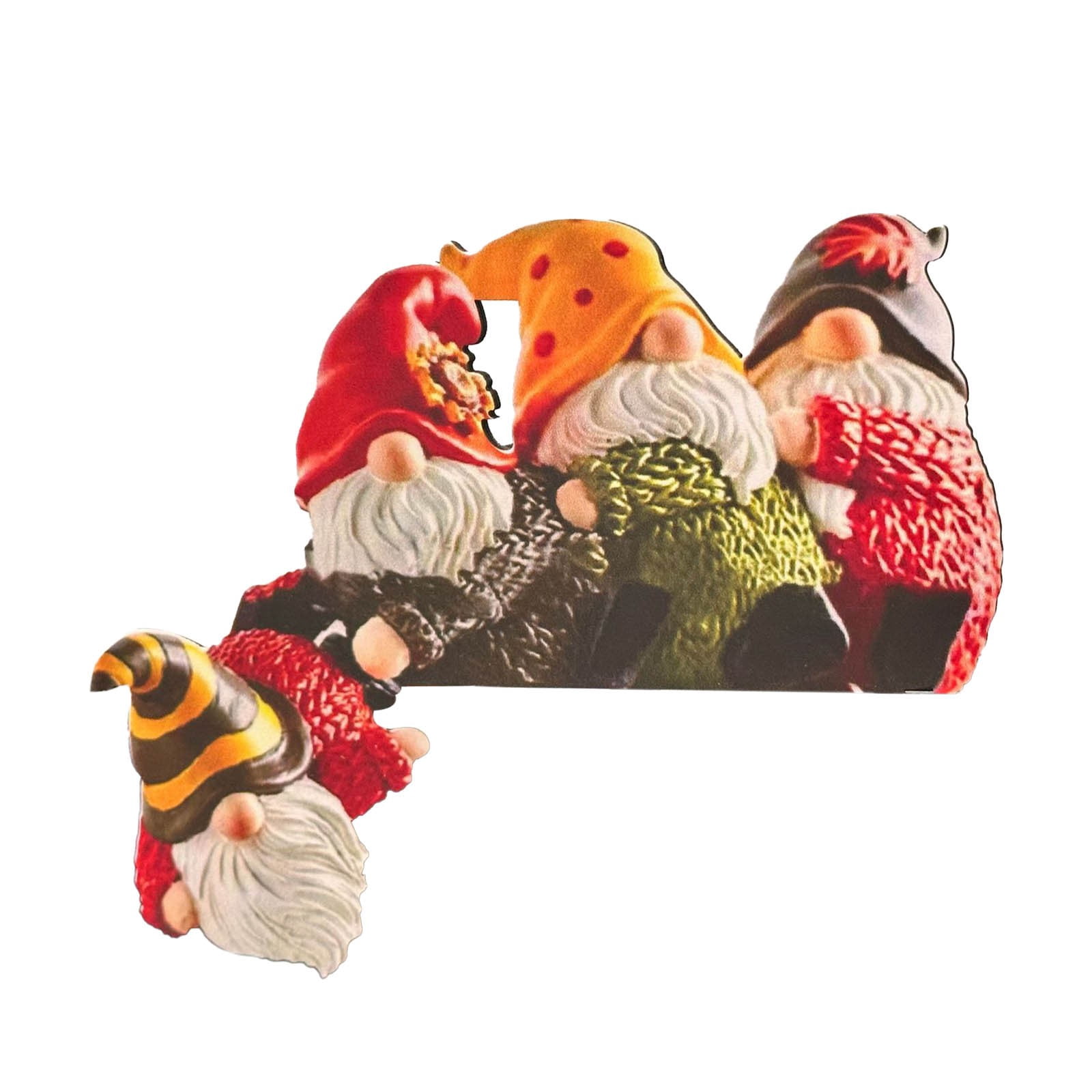 Déco Porte Noël – Gnome En Bois Avec Autocollants – Pour Porte, Fenêtre, Mur – Ambiance Fêtes – Réutilisable - 7
